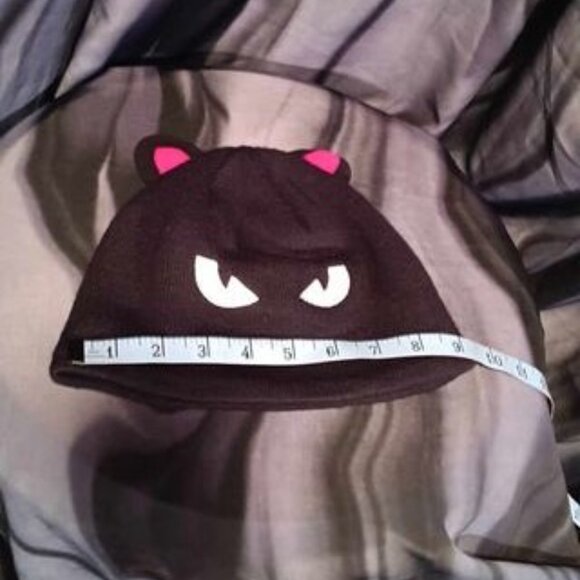 Vintage 2008 Emily the Strange black cat beanie cap with ears <3 main image 4